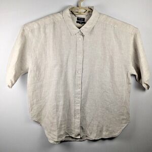 J CREW Baird McNutt Irish Linen Shirt XL Coastal Quiet Luxury Minimalist Relaxed